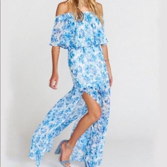 Show Me Your MuMu Dresses & Skirts - SHOW ME YOUR MUMU Hacienda Blue Floral Maxi Dress